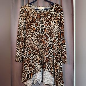 CHICO'S leopard print size 2 long sleeve long tunic